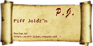 Piff Jolán névjegykártya